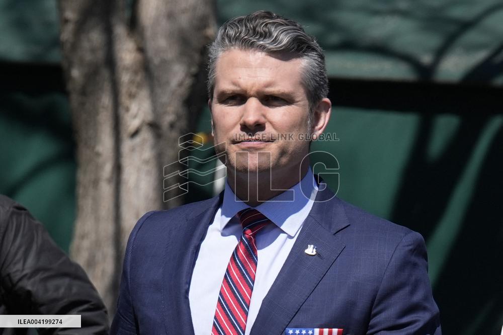 Pete Hegseth outside the White House - Washington