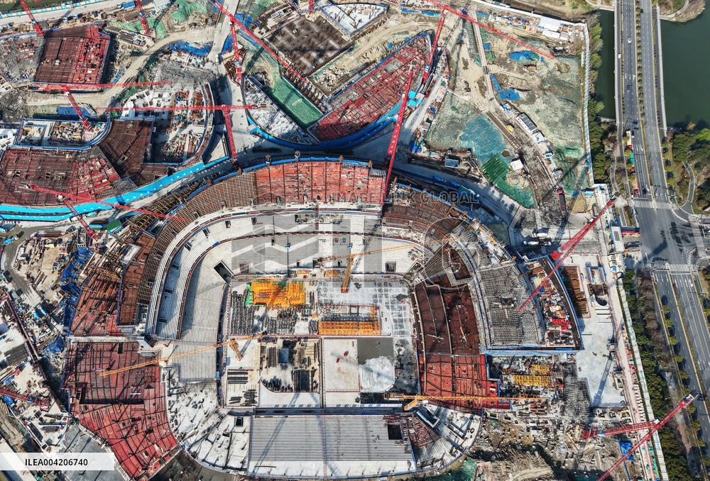 Zhejiang's First Large-scale Professional Football Stadium Const