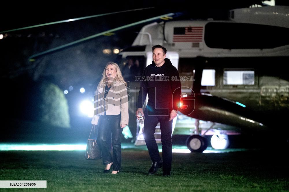 President Trump and Elon Musk return to The White House aboard Marine One