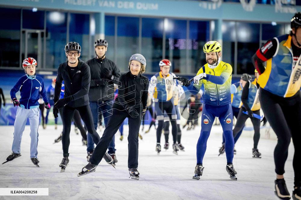 Princess Margriet and Family on the Thialf ice rink