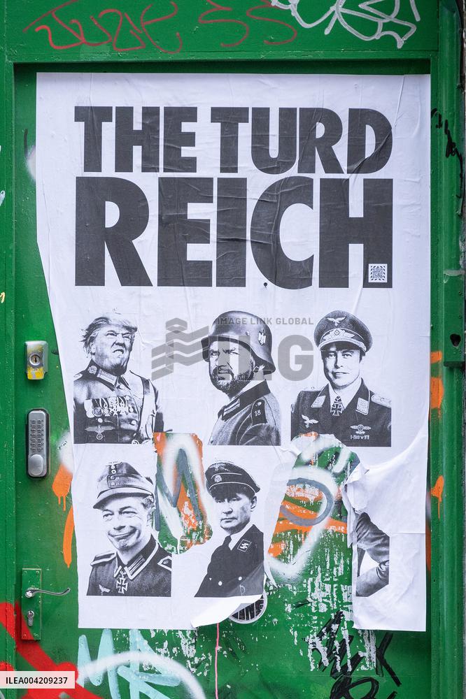 Nazi posters of Elon Musk and Donald Trump - London