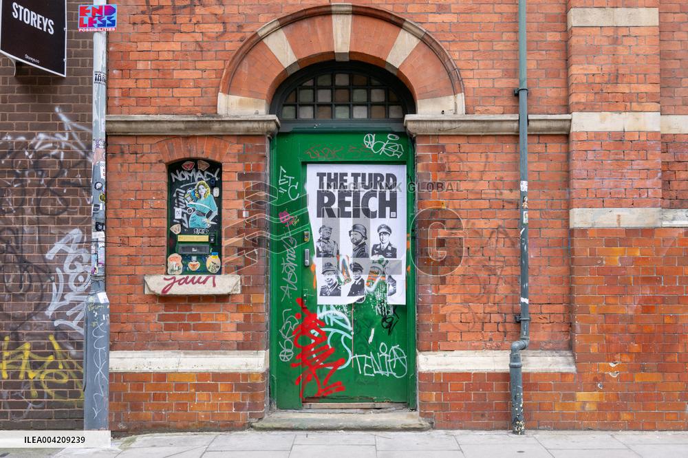 Nazi posters of Elon Musk and Donald Trump - London