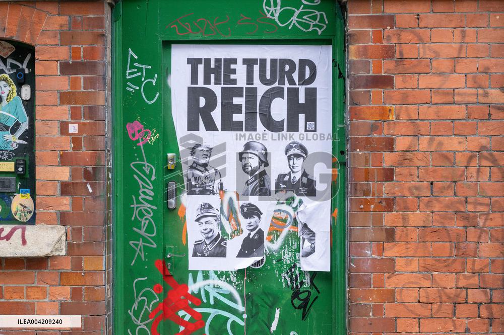 Nazi posters of Elon Musk and Donald Trump - London