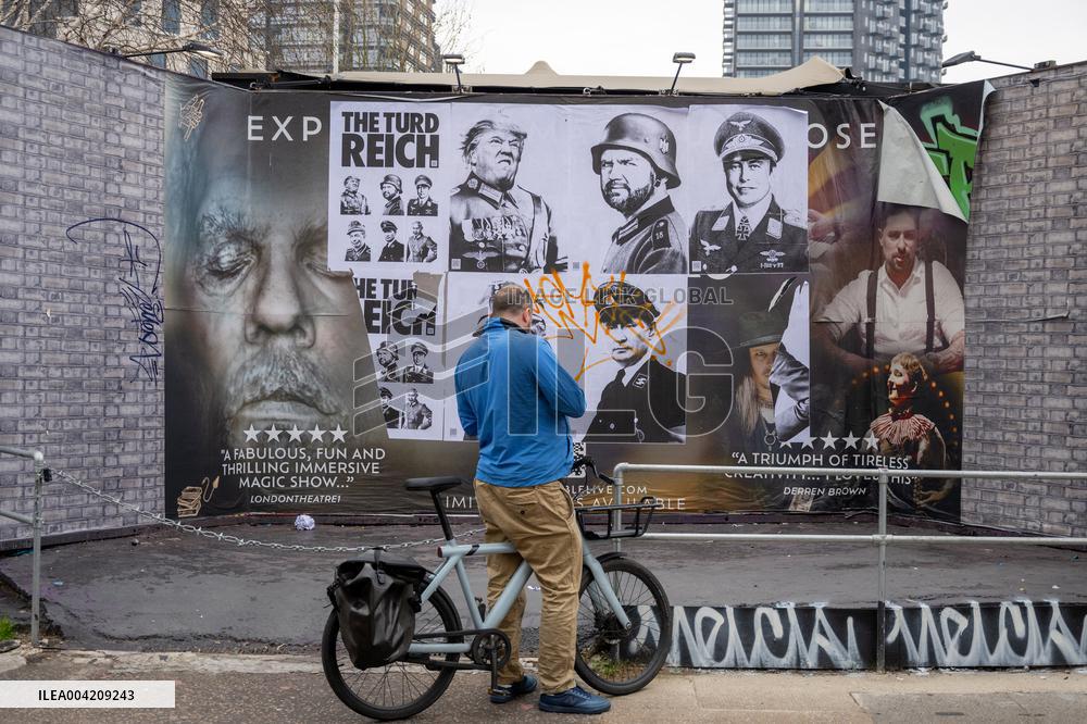 Nazi posters of Elon Musk and Donald Trump - London
