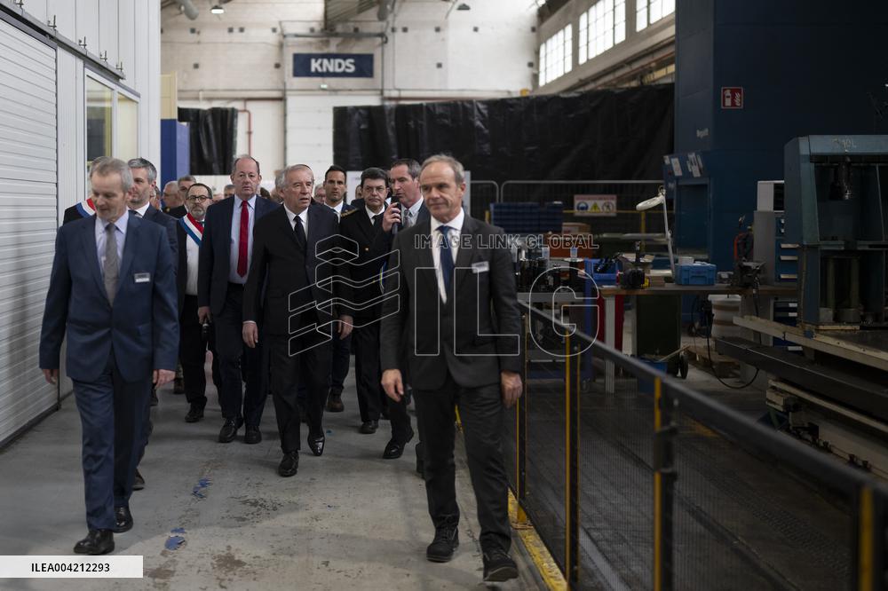 Francois Bayrou during a visit focused on defence industry - Bourges