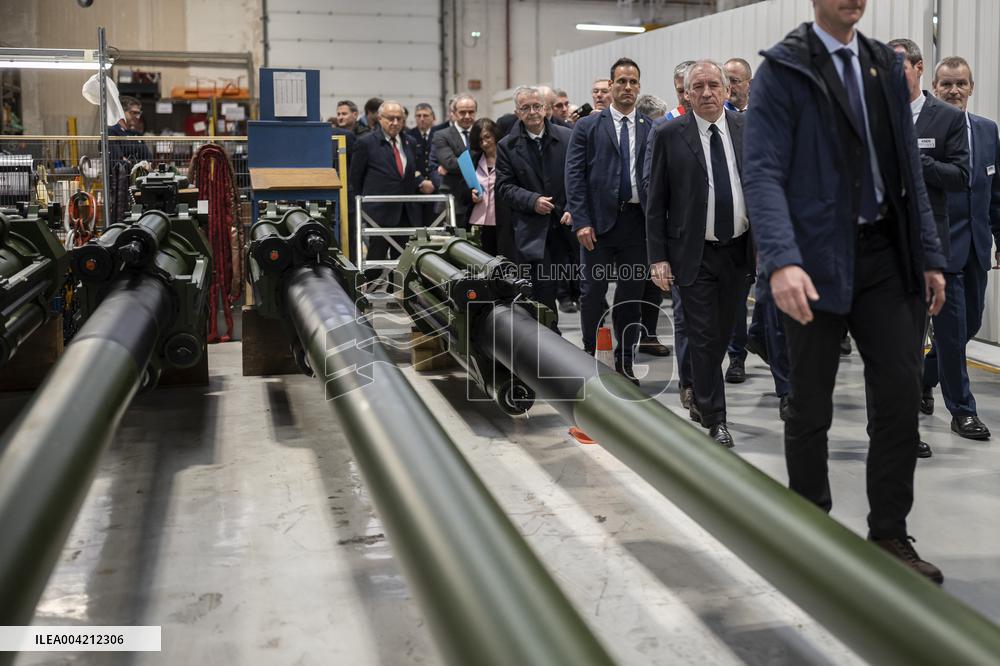 Francois Bayrou during a visit focused on defence industry - Bourges