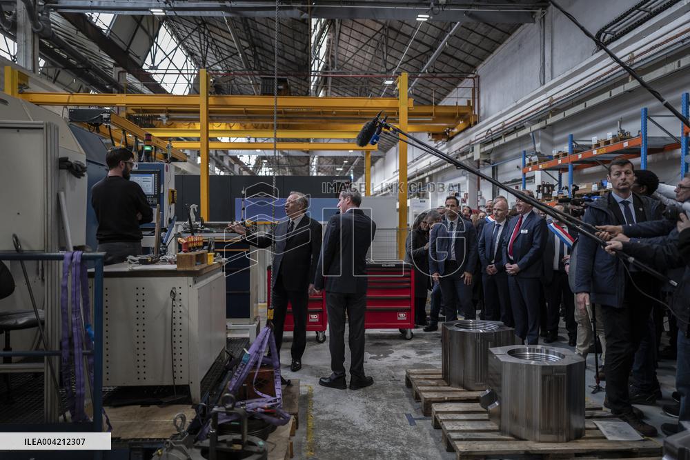 Francois Bayrou during a visit focused on defence industry - Bourges