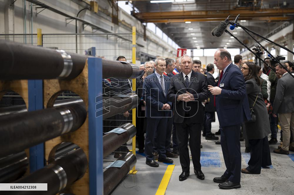 Francois Bayrou during a visit focused on defence industry - Bourges