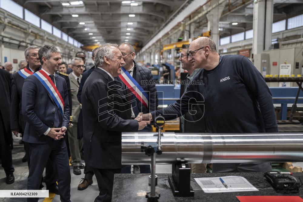 Francois Bayrou during a visit focused on defence industry - Bourges
