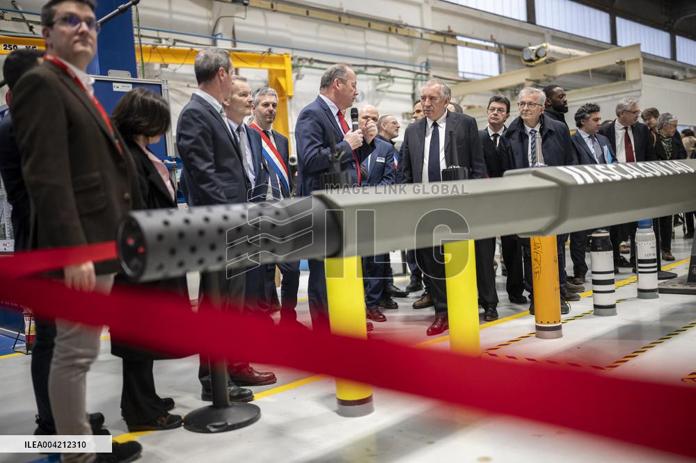 Francois Bayrou during a visit focused on defence industry - Bourges