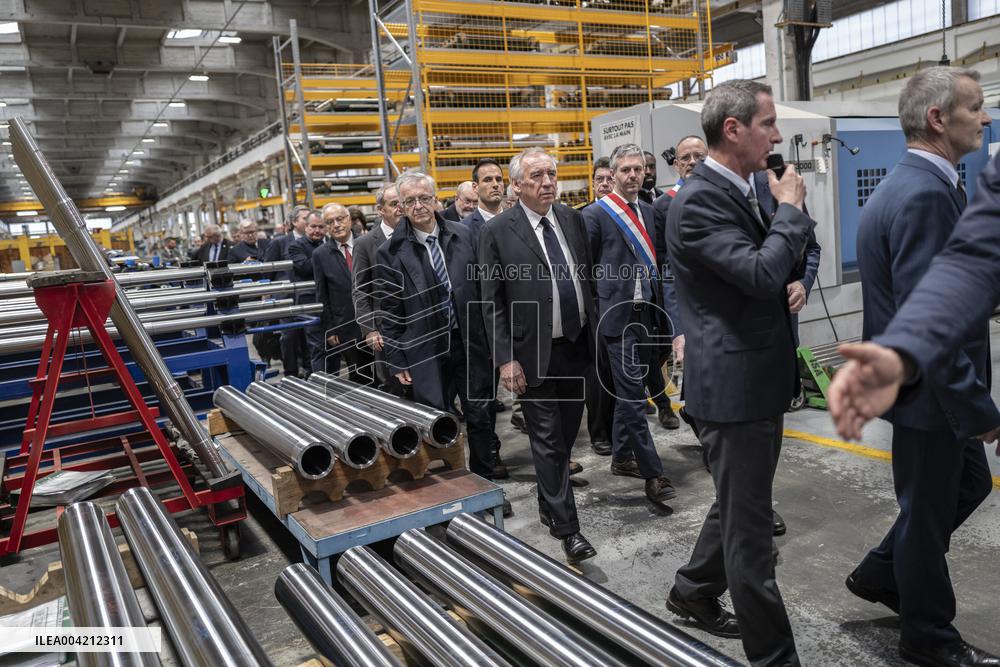 Francois Bayrou during a visit focused on defence industry - Bourges