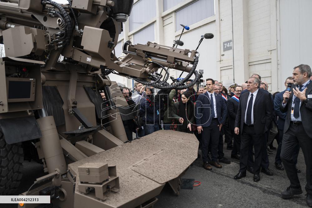 Francois Bayrou during a visit focused on defence industry - Bourges