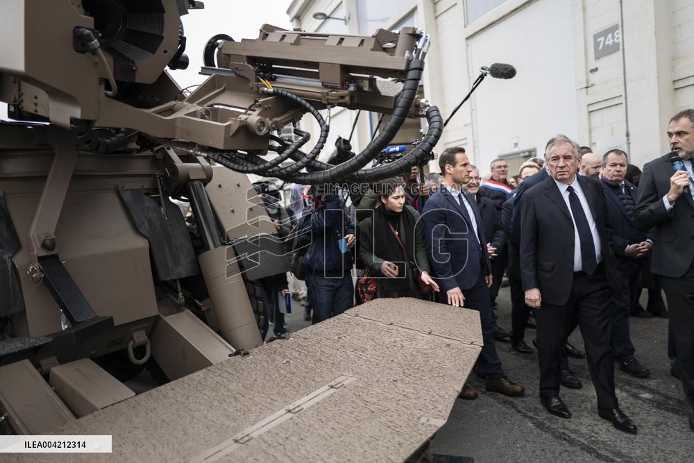 Francois Bayrou during a visit focused on defence industry - Bourges