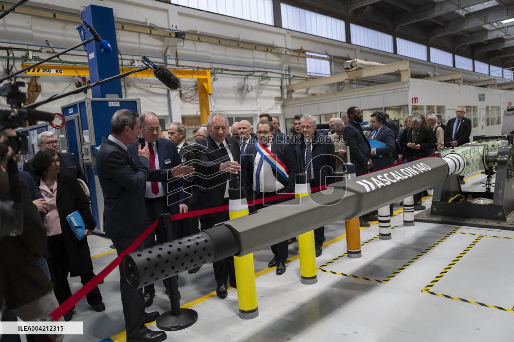 Francois Bayrou during a visit focused on defence industry - Bourges
