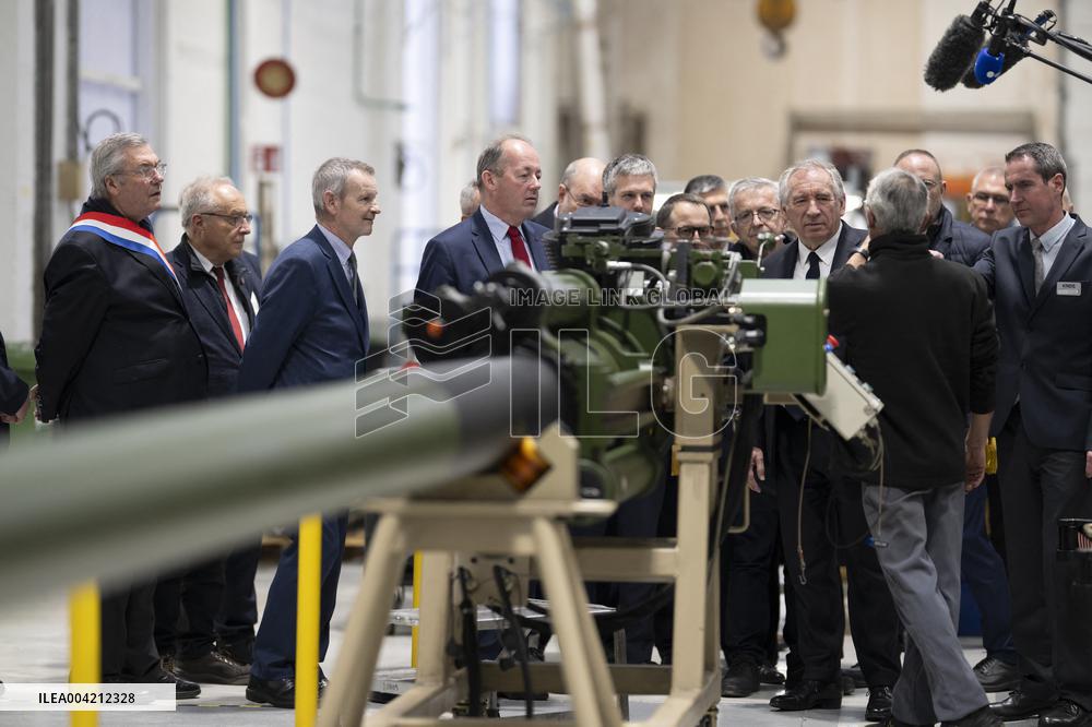 Francois Bayrou during a visit focused on defence industry - Bourges