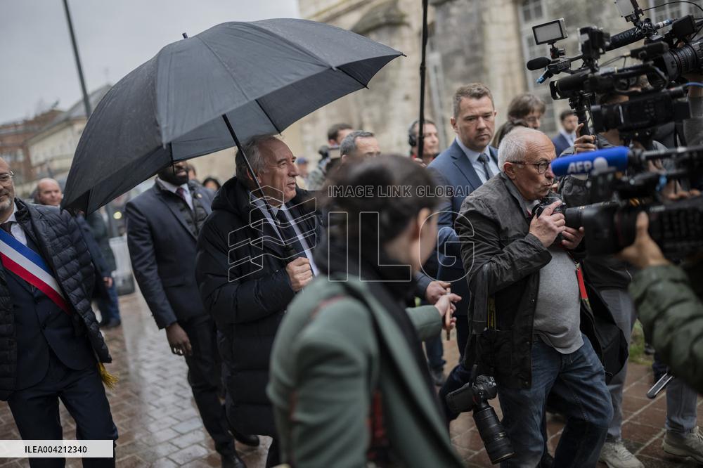 Francois Bayrou during a visit focused on defence industry - Bourges