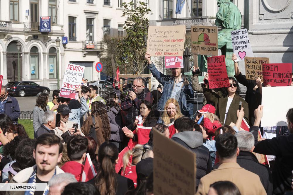 Demonstration in Support of The Mayor of Istanbul - Brussels