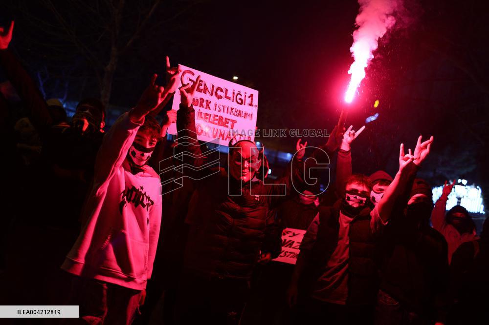 Protests In Ankara Intensify For Fourth Night Over Istanbul Mayor Jailed