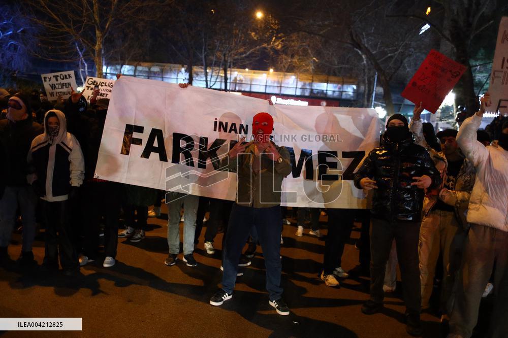 Protests In Ankara Intensify For Fourth Night Over Istanbul Mayor Jailed