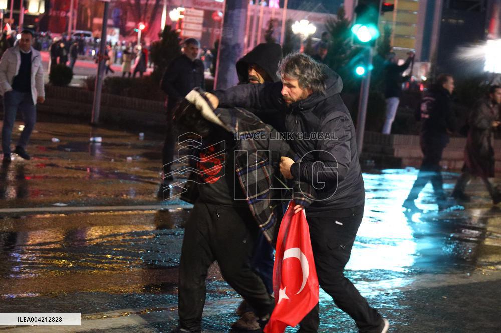 Protests In Ankara Intensify For Fourth Night Over Istanbul Mayor Jailed