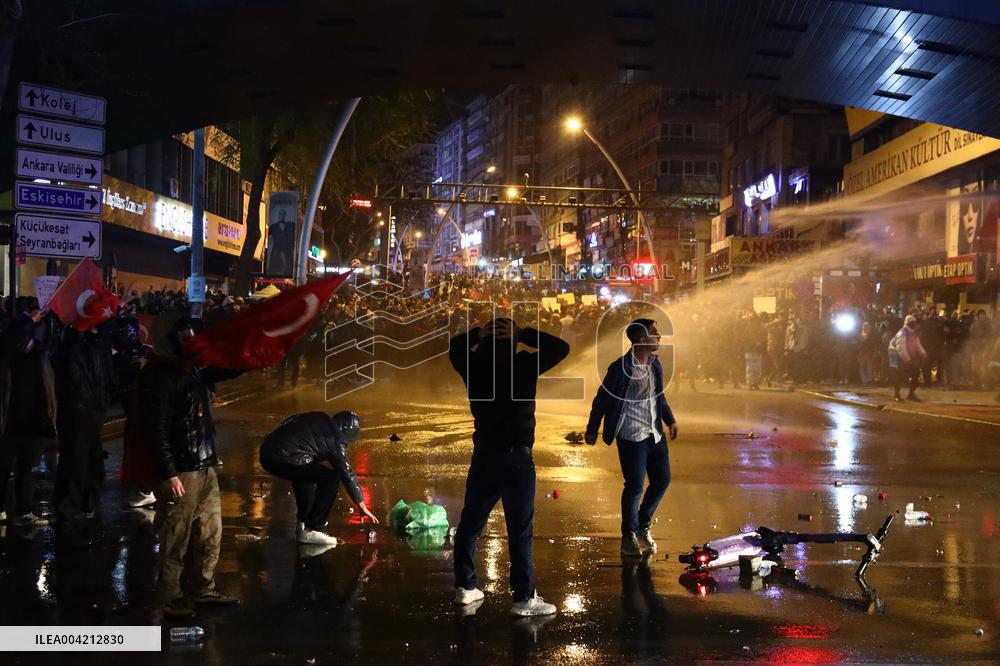 Protests In Ankara Intensify For Fourth Night Over Istanbul Mayor Jailed