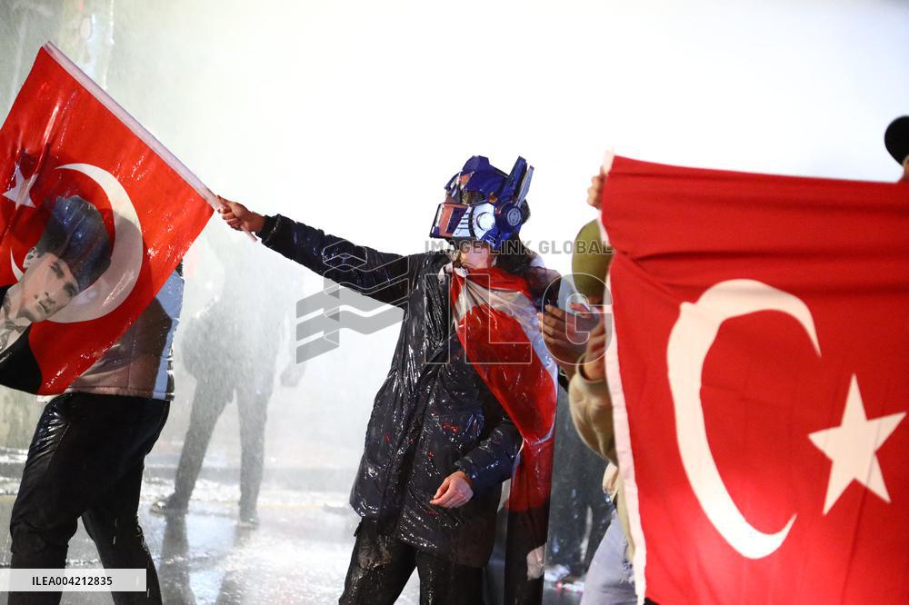 Protests In Ankara Intensify For Fourth Night Over Istanbul Mayor Jailed