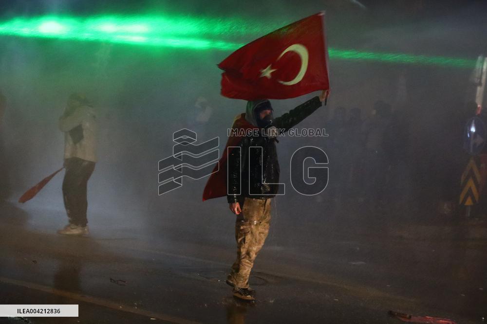 Protests In Ankara Intensify For Fourth Night Over Istanbul Mayor Jailed