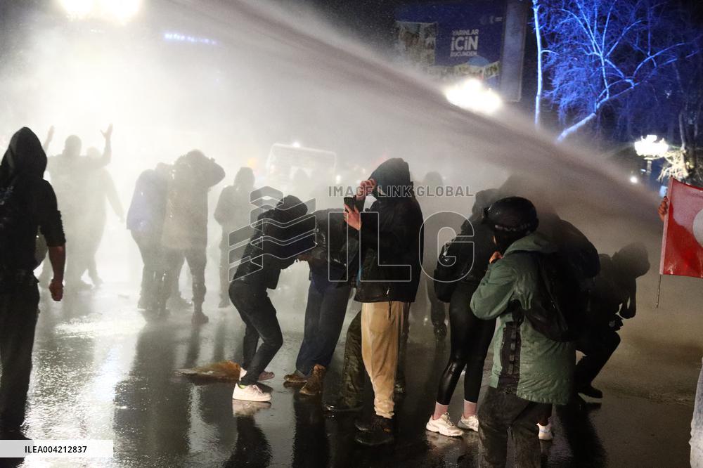 Protests In Ankara Intensify For Fourth Night Over Istanbul Mayor Jailed