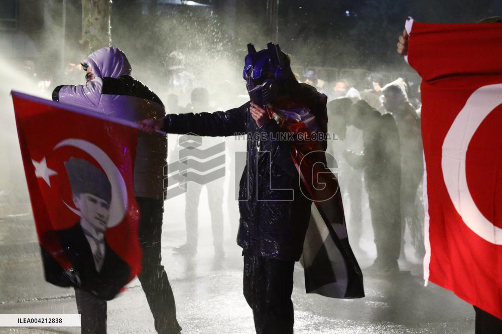 Protests In Ankara Intensify For Fourth Night Over Istanbul Mayor Jailed