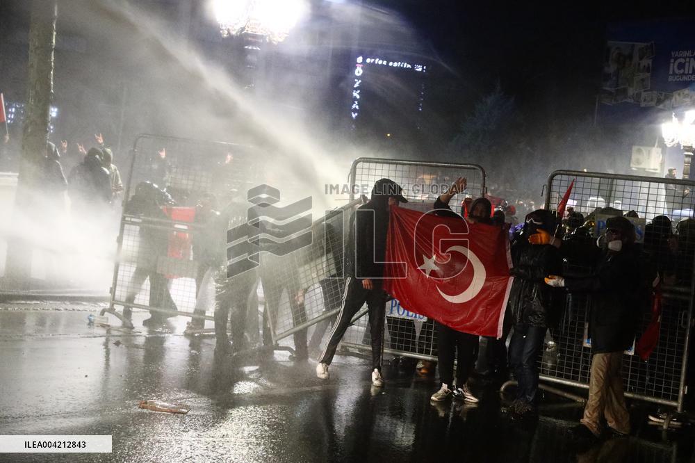 Protests In Ankara Intensify For Fourth Night Over Istanbul Mayor Jailed
