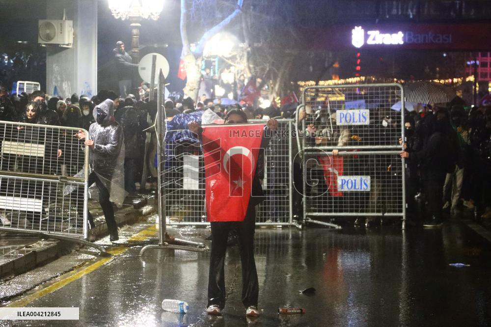 Protests In Ankara Intensify For Fourth Night Over Istanbul Mayor Jailed