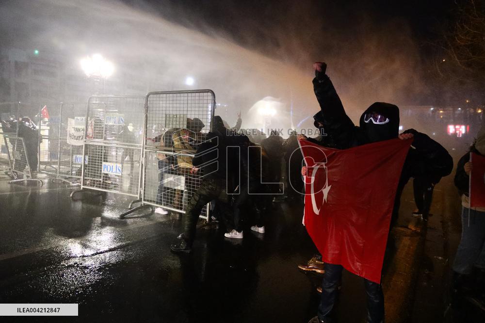 Protests In Ankara Intensify For Fourth Night Over Istanbul Mayor Jailed