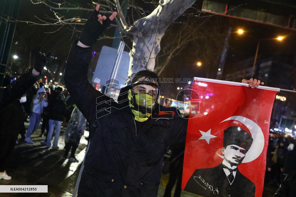 Protests In Ankara Intensify For Fourth Night Over Istanbul Mayor Jailed