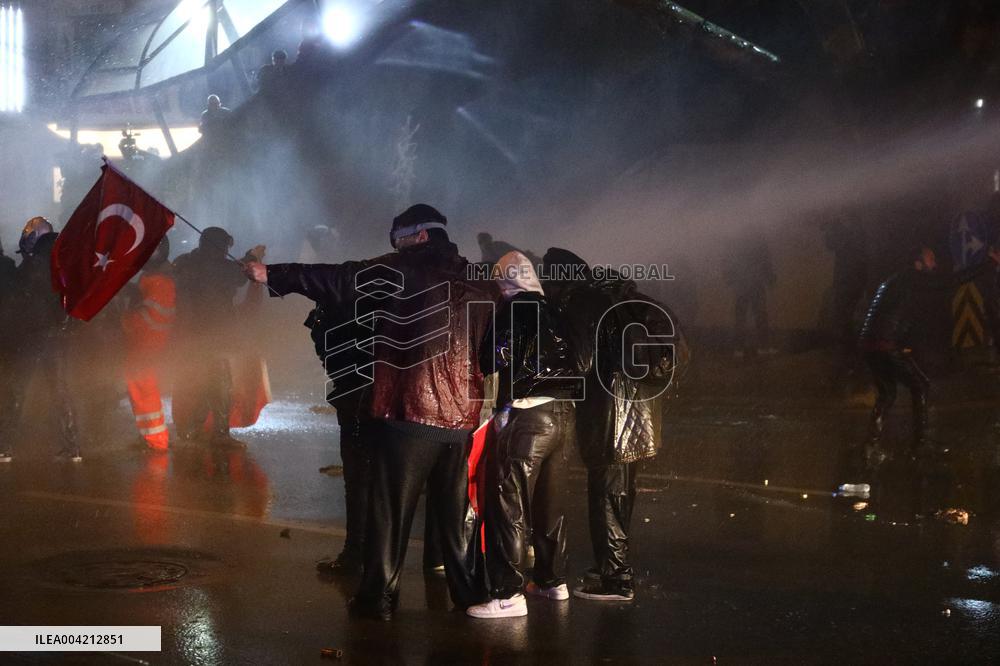 Protests In Ankara Intensify For Fourth Night Over Istanbul Mayor Jailed