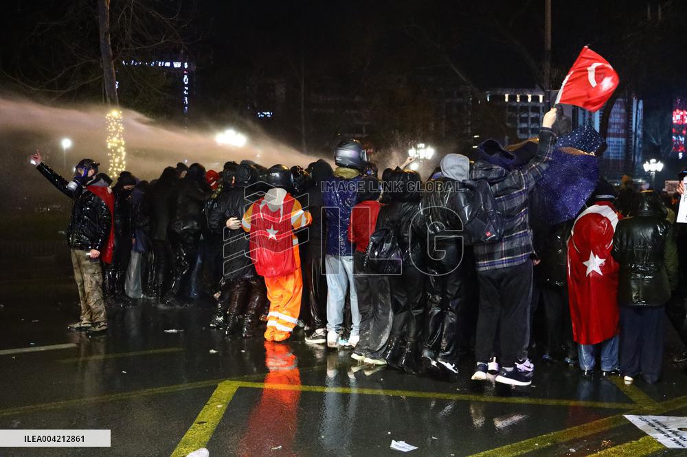 Protests In Ankara Intensify For Fourth Night Over Istanbul Mayor Jailed