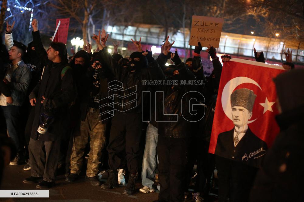Protests In Ankara Intensify For Fourth Night Over Istanbul Mayor Jailed