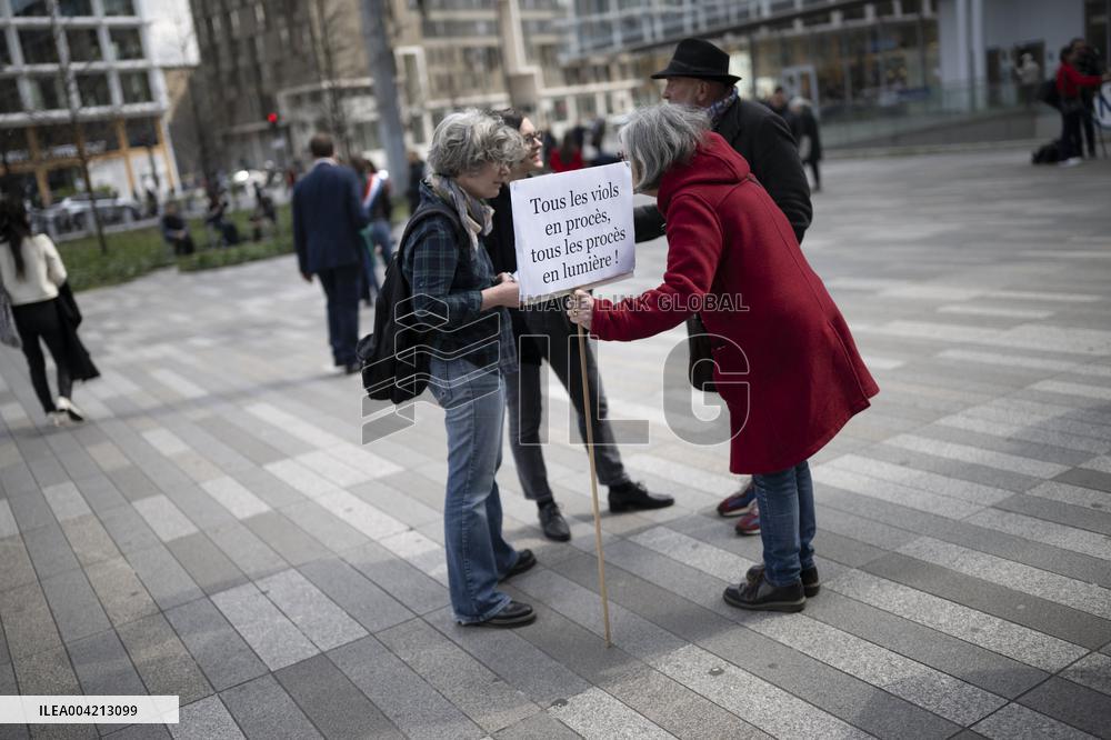 Protest at Depardieu Sexual Assault Trial - Paris