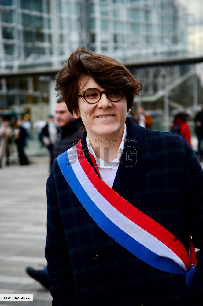 Depardieu Trial - Rally In Support Of The Victims - Paris