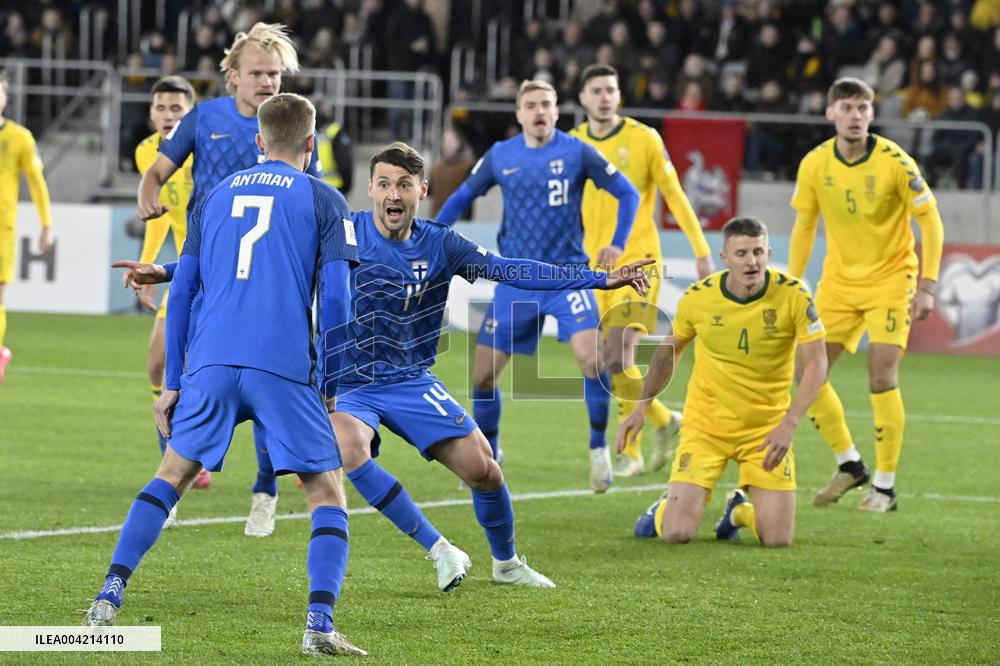 FIFA World Cup 2026 European qualifier Group G football match Lithuania vs Finland