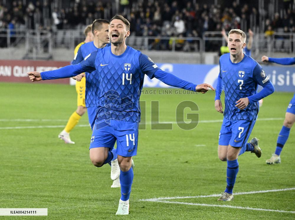 FIFA World Cup 2026 European qualifier Group G football match Lithuania vs Finland