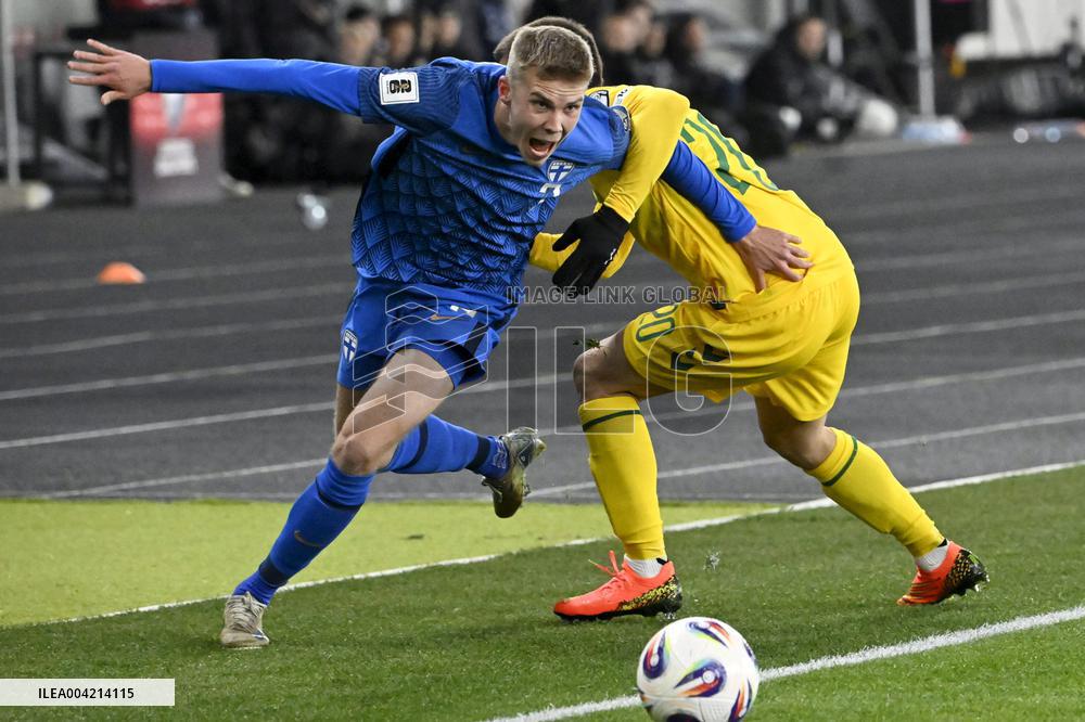 FIFA World Cup 2026 European qualifier Group G football match Lithuania vs Finland