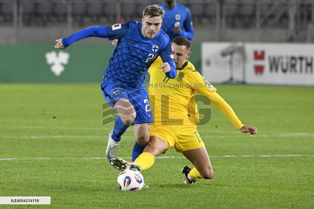 FIFA World Cup 2026 European qualifier Group G football match Lithuania vs Finland