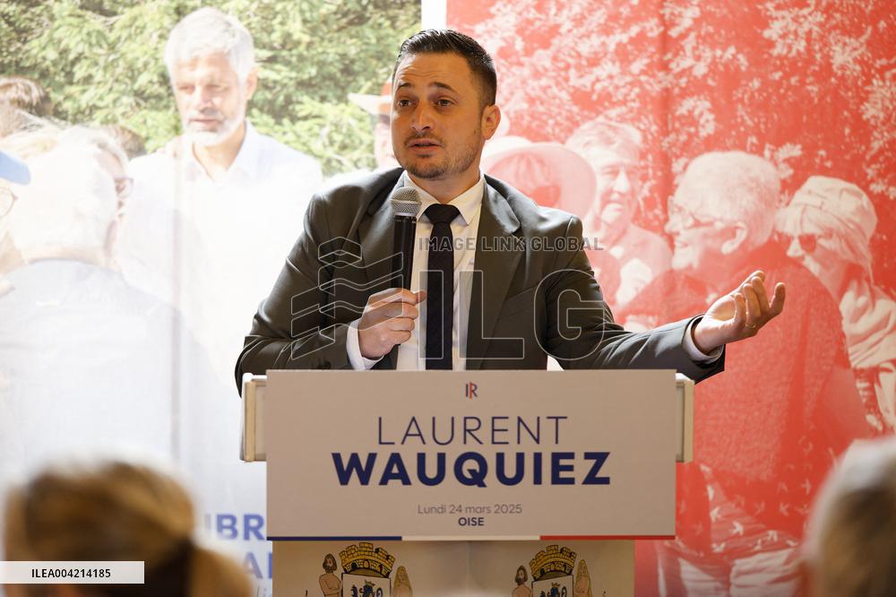 Laurent Wauquiez during a campaign meeting - Compiegne