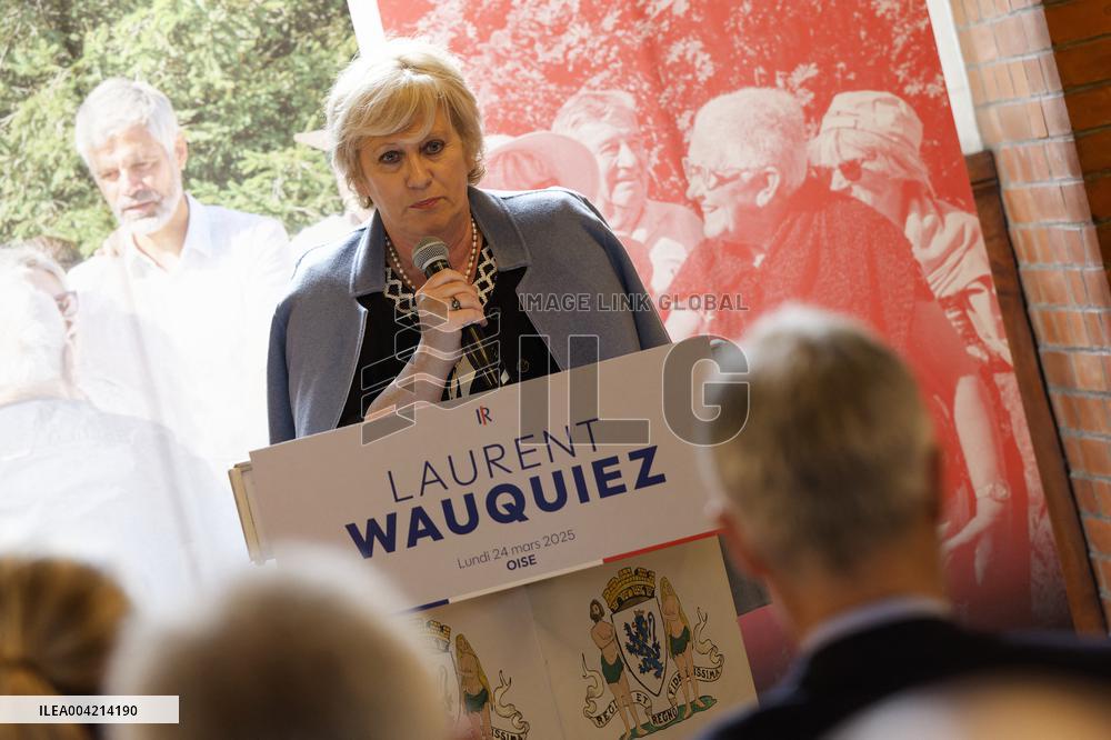 Laurent Wauquiez during a campaign meeting - Compiegne