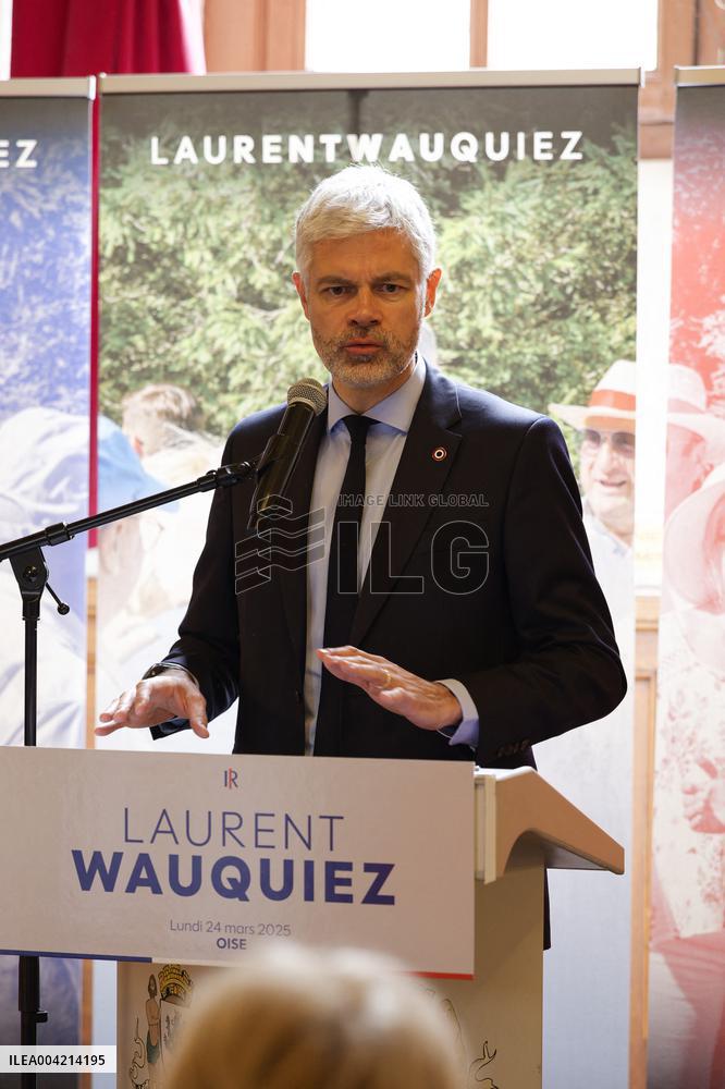 Laurent Wauquiez during a campaign meeting - Compiegne