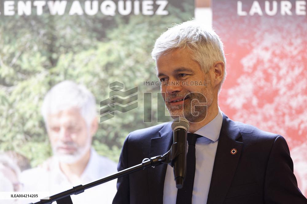 Laurent Wauquiez during a campaign meeting - Compiegne