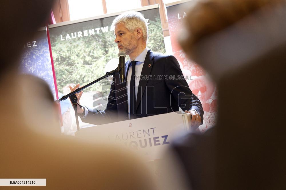Laurent Wauquiez during a campaign meeting - Compiegne