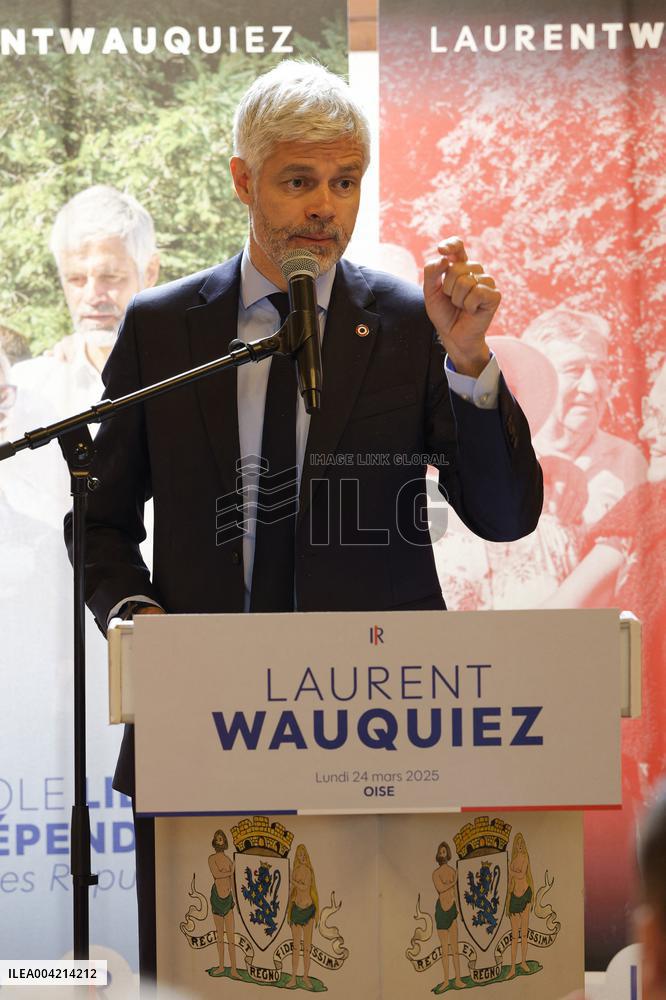 Laurent Wauquiez during a campaign meeting - Compiegne