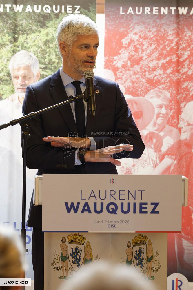 Laurent Wauquiez during a campaign meeting - Compiegne