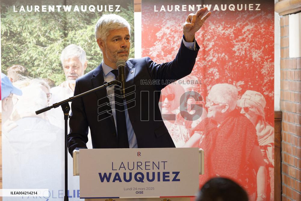 Laurent Wauquiez during a campaign meeting - Compiegne
